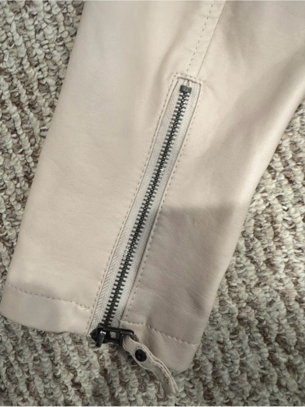 Max Studio Baby Pink Faux Leather Moto Jacket Coquette Sexy Girl Feminine XL - Picture 7 of 8